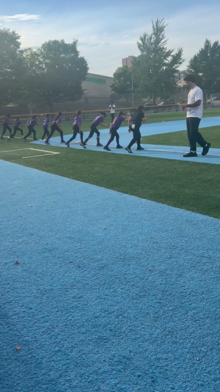 Athlete changing direction through a line drill