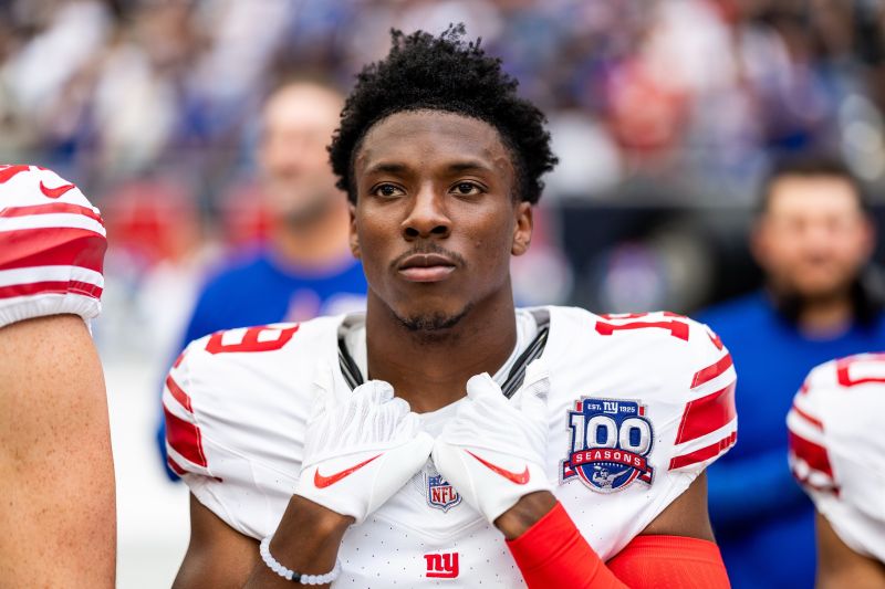 Ayir Asante on the field with the New York Giants