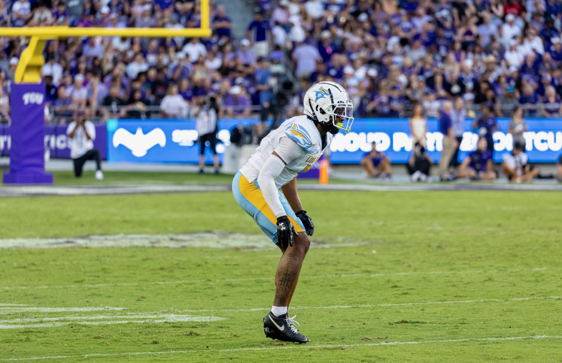 Nate Wyatt in game action during his college football career